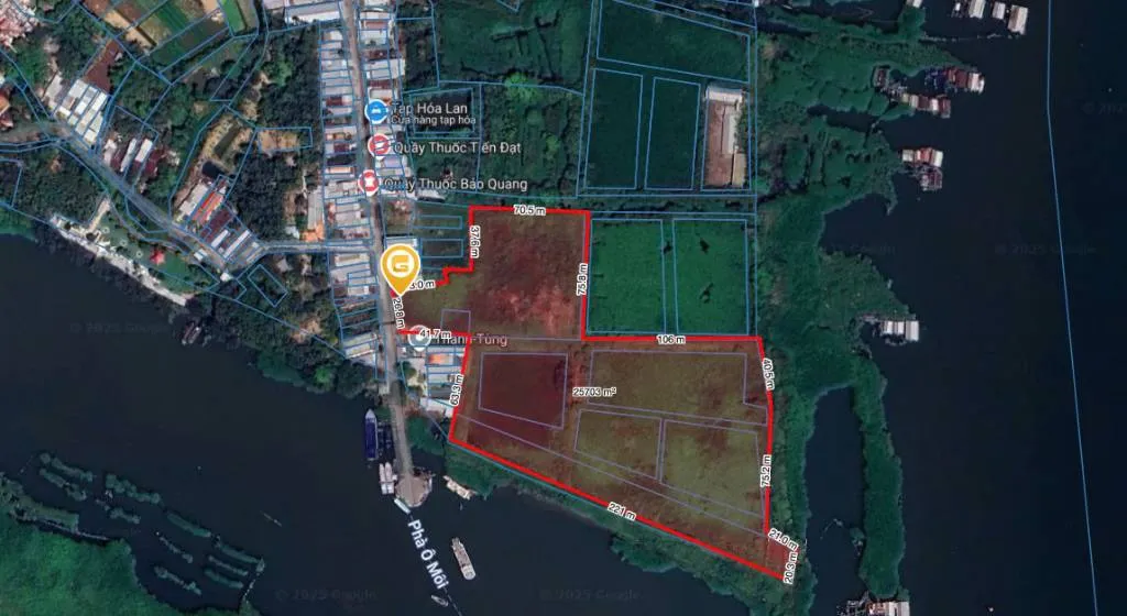Đất lớn 28.057m² đầu cồn Mỹ Hòa Hưng, thổ cư 849m², giá chỉ 2 tr/m²